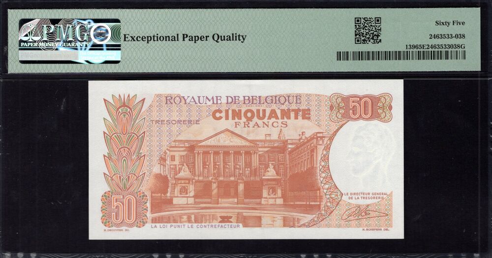 Belgium - 50 Francs 1966 - pick # 139 - PMG 65 EPQ