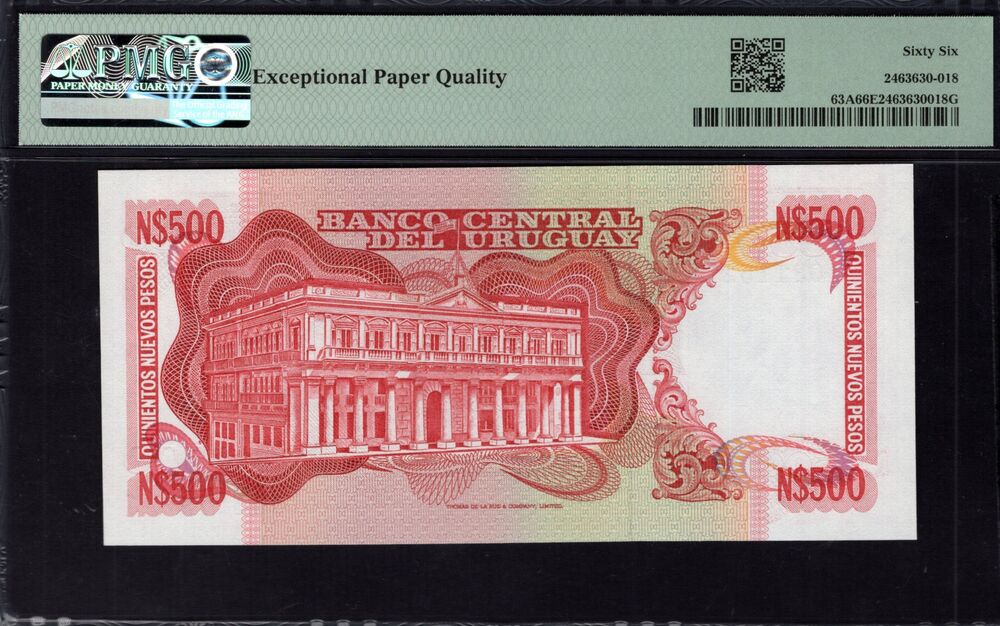 Uruguay -  500 Nuevos Pesos 1991 - Pick # 63A - PMG 66 EPQ