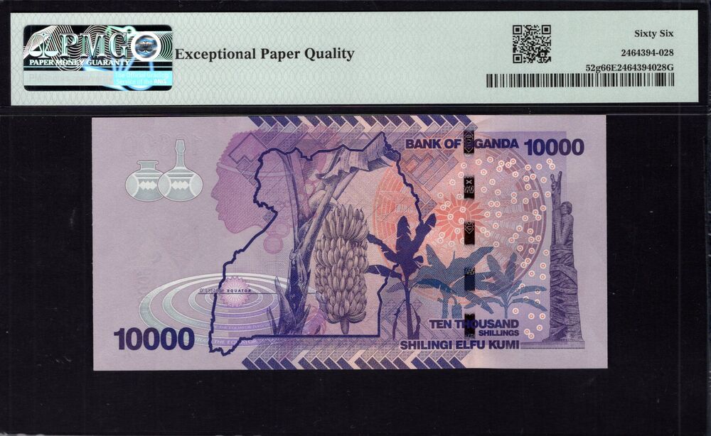 Uganda -  10.000 Shillings 2021 - Pick # 52g - PMG 66 EPQ