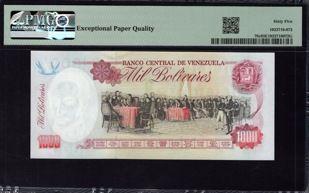 Venezuela -  1000 Bolívares 1998 - Pick # 76c - PMG 65 EPQ