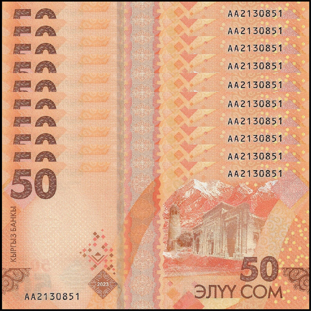 Kyrgyzstan - 50 Som 2023 - Pick- NEW / B236a - Set 10 PCS
