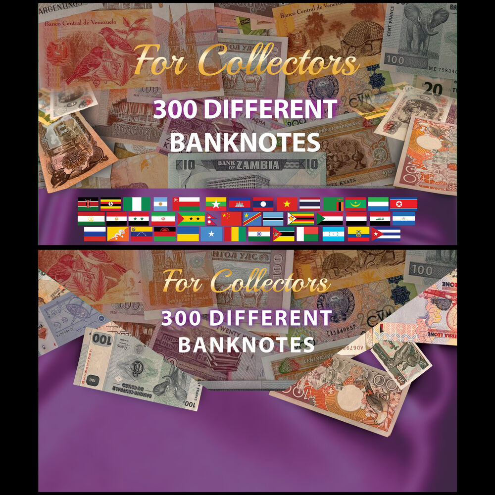 World -  300 different banknotes / Starterkit BOX - Set 10 PCS