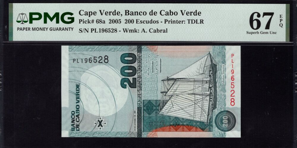 Cape Verde -  200 Escudos 2005 - Pick # 68a - PMG 67 EPQ