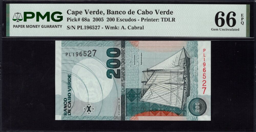 Cape Verde -  200 Escudos 2005 - Pick # 68a - PMG 66 EPQ