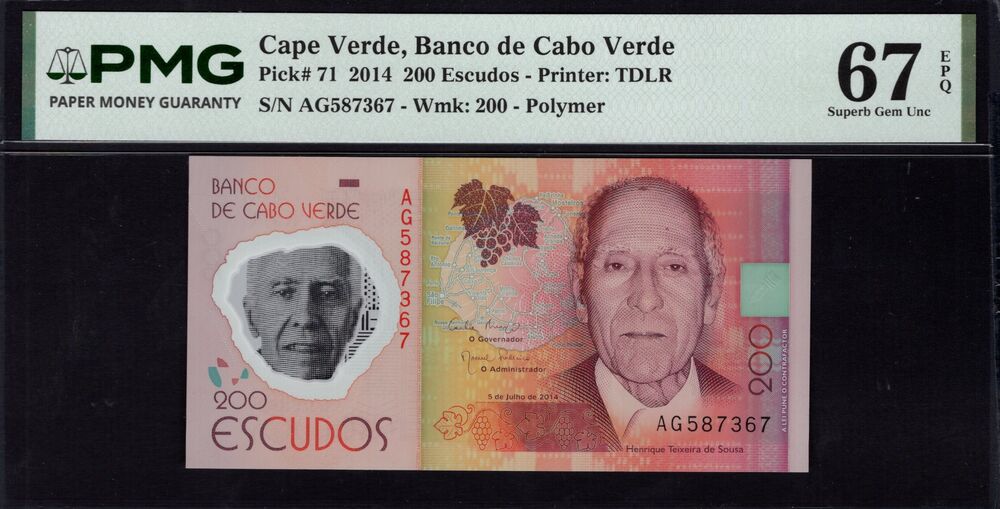 Cape Verde -  200 Escudos 2014 - Pick # 71 - PMG 67 EPQ