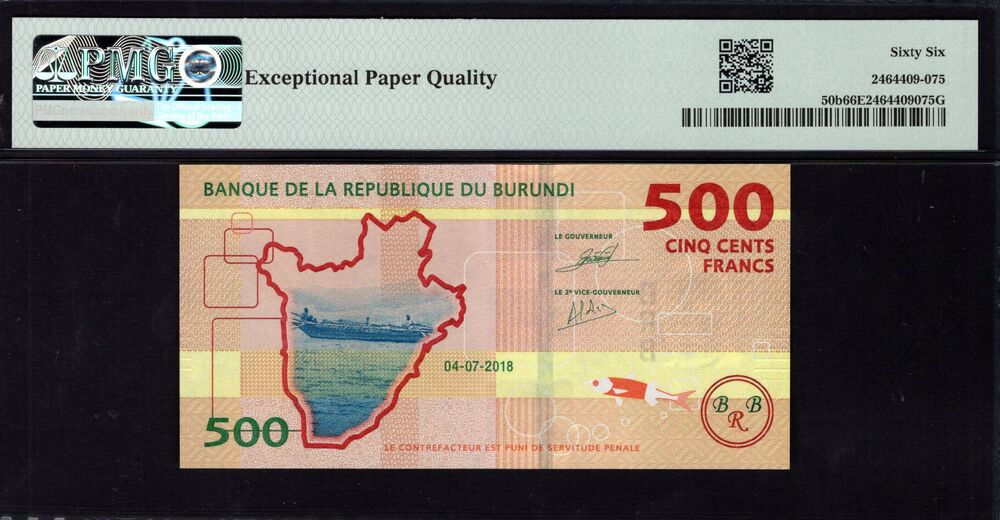 Burundi -  500 Francs 2018 - Pick # 50b - PMG 66 EPQ