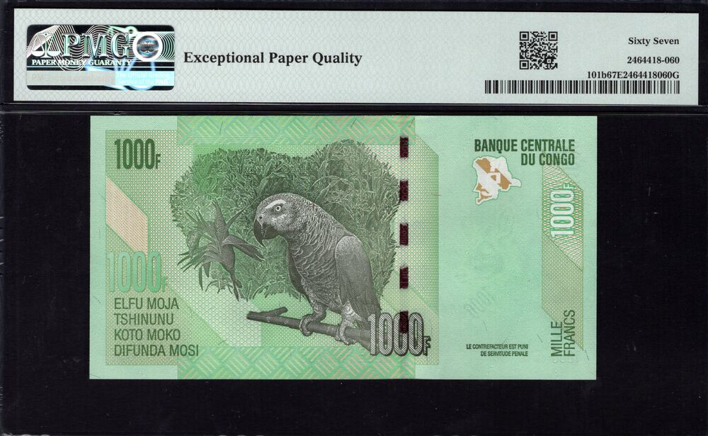 Congo Democratic Republic -  1000 Francs 2013 - Pick # 101b - PMG 67 EPQ