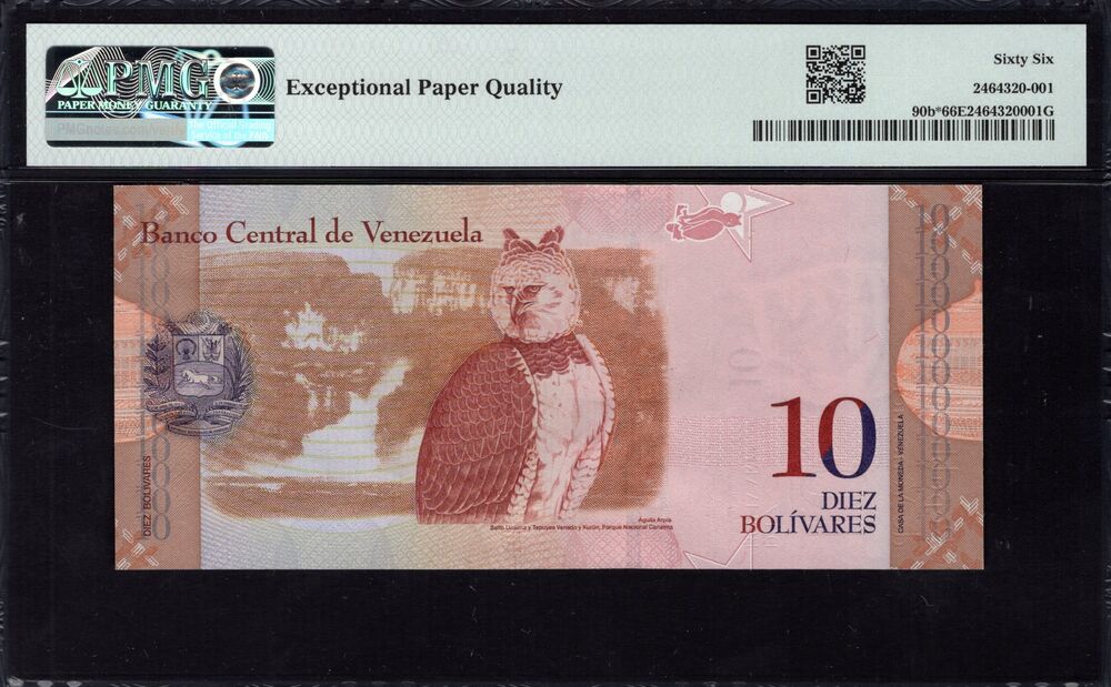 Venezuela -  10 Bolivares 2009 - Pick # 90b* - PMG 66 EPQ