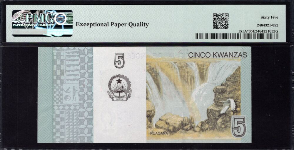 Angola -  5 Kwanzas 2012 - Pick # 151A* - PMG 65 EPQ