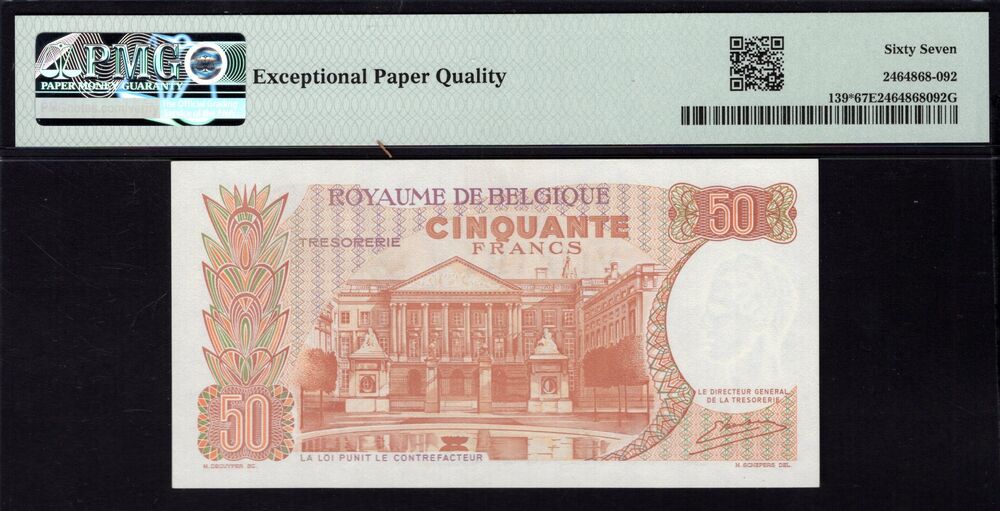 Belgium - 50 Francs 1966 - pick # 139* - PMG 67 EPQ