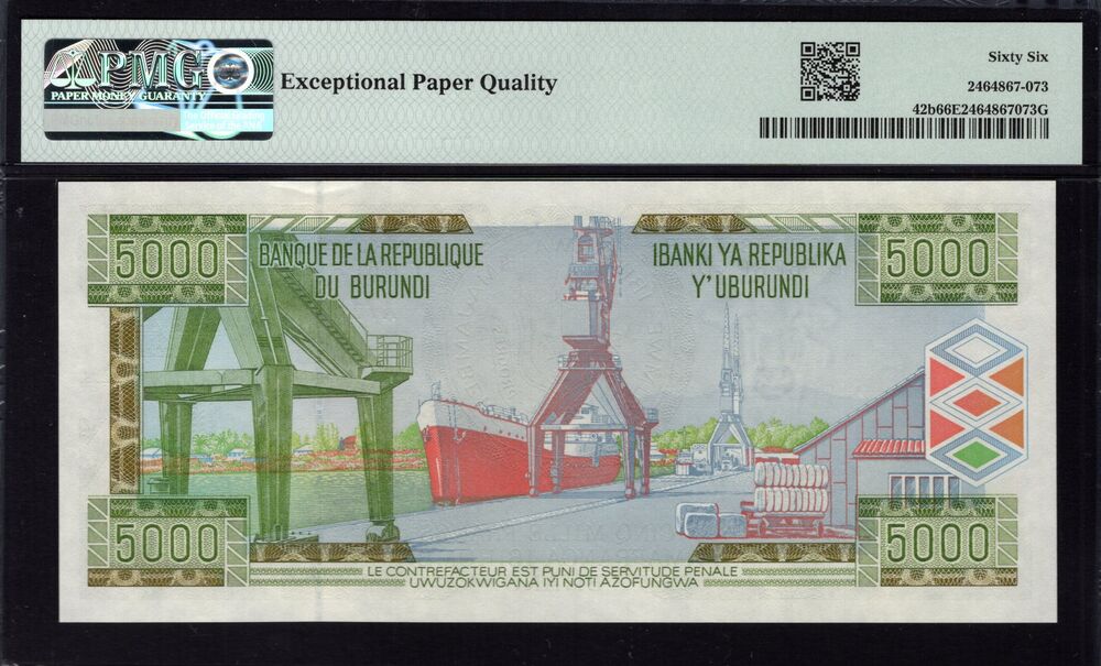 Burundi - 5000 Francs 2003 - Pick # 42b - PMG 66 EPQ