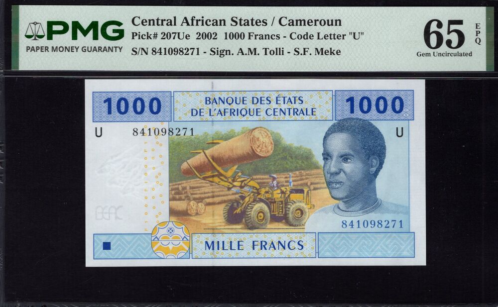 Cameroun - 1000 Francs 2002 - Pick # 207Ue - PMG 65 EPQ