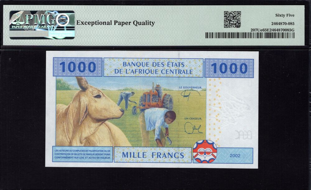Cameroun - 1000 Francs 2002 - Pick # 207Ue - PMG 65 EPQ