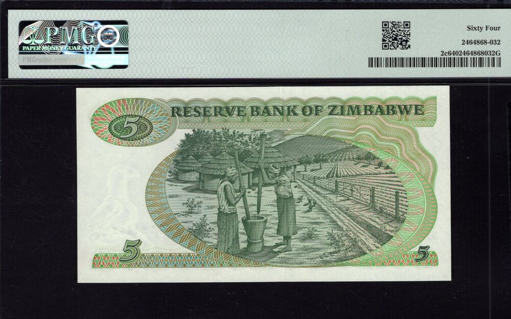 Zimbabwe - 5 Dollars 1983 - Pick # 2c - PMG 64