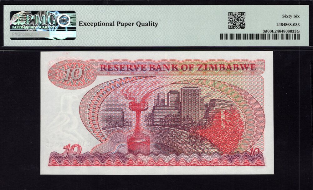 Zimbabwe - 10 Dollars 1983 - Pick # 3d - PMG 66 EPQ