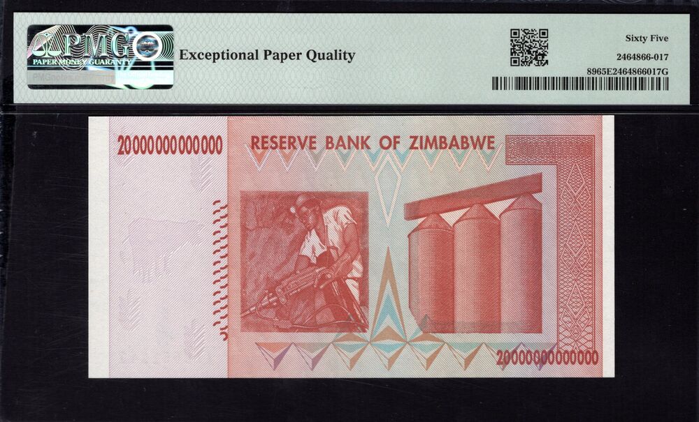 Zimbabwe - 20 Trillion Dollars 2008 - Pick # 89 - PMG 65 EPQ
