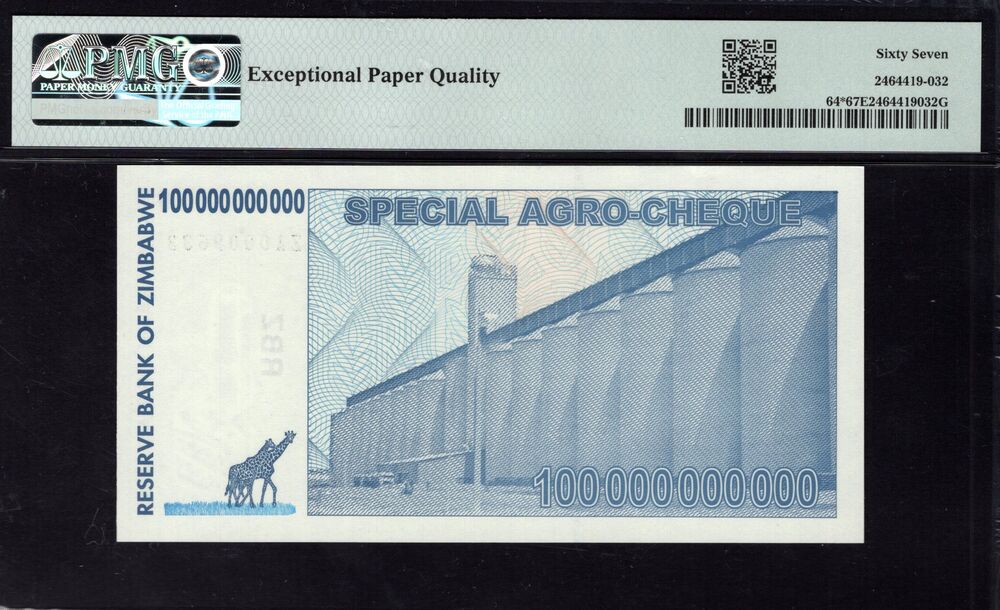 Zimbabwe - 100 Billion Dollars 2008 - Pick # 64* - PMG 67 EPQ