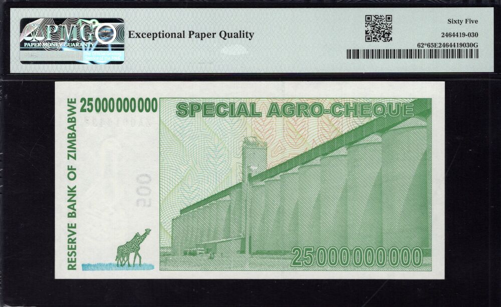 Zimbabwe - 25 Billion Dollars 2008 - Pick # 62* - PMG 65 EPQ