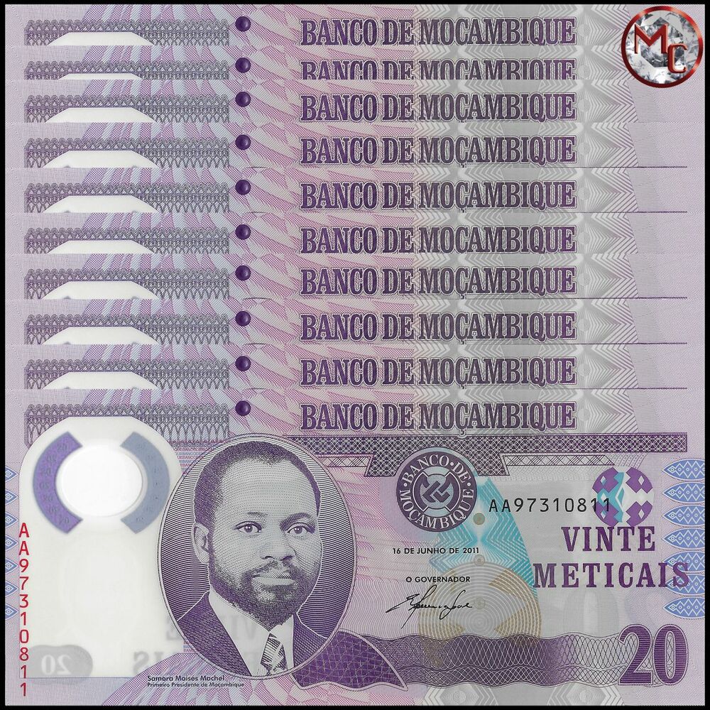 Mozambique - 20 Meticais 2011 - Pick- 149a / B234a - Set 10 PCS - 