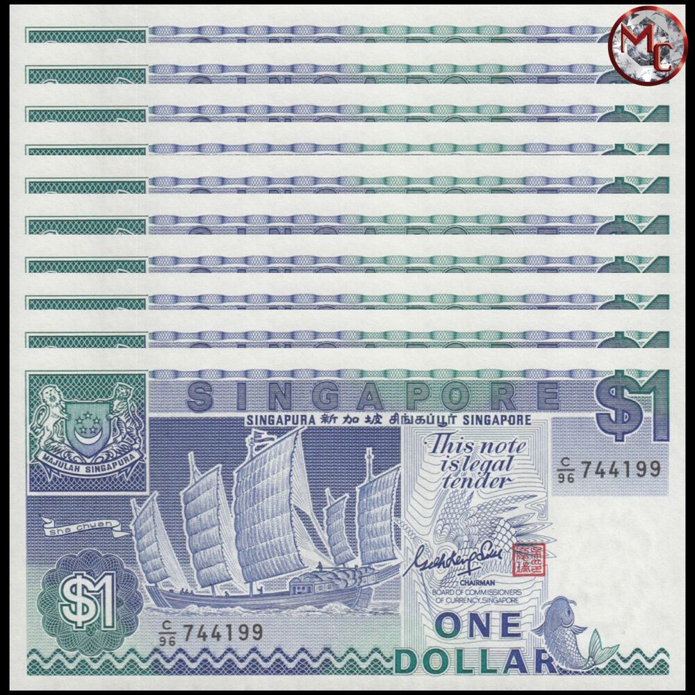 Singapore - 1 Dollar 1987 - Pick- 18 - Set 10 PCS