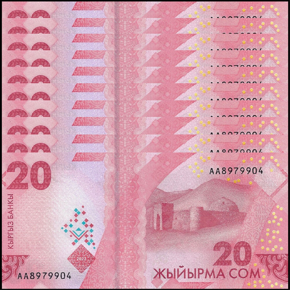Kyrgyzstan - 20 Som 2023 - Pick- NEW / B235a - Set 10 PCS