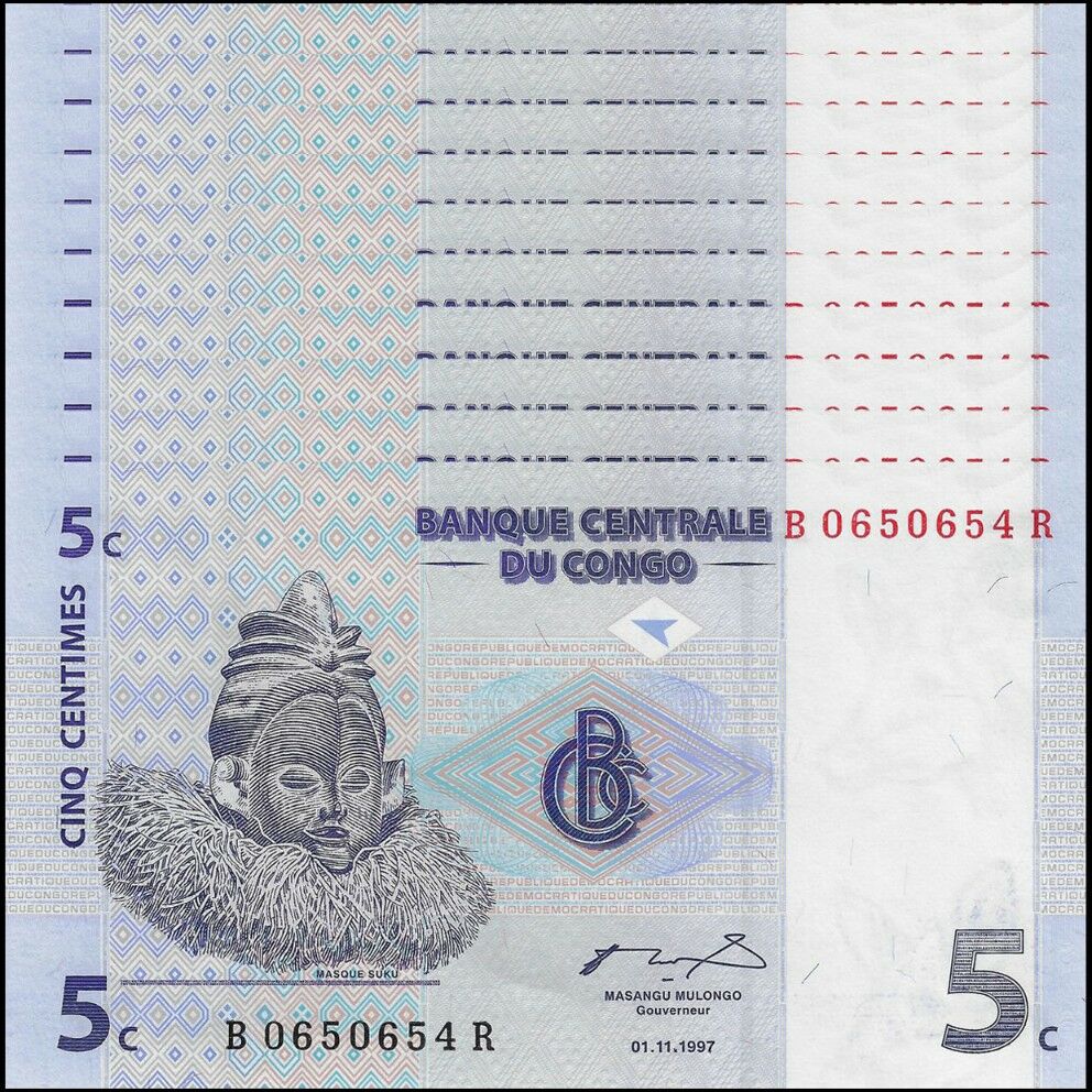 Congo - 5 Centimes 1997 - Pick- 81 - Set 10 PCS