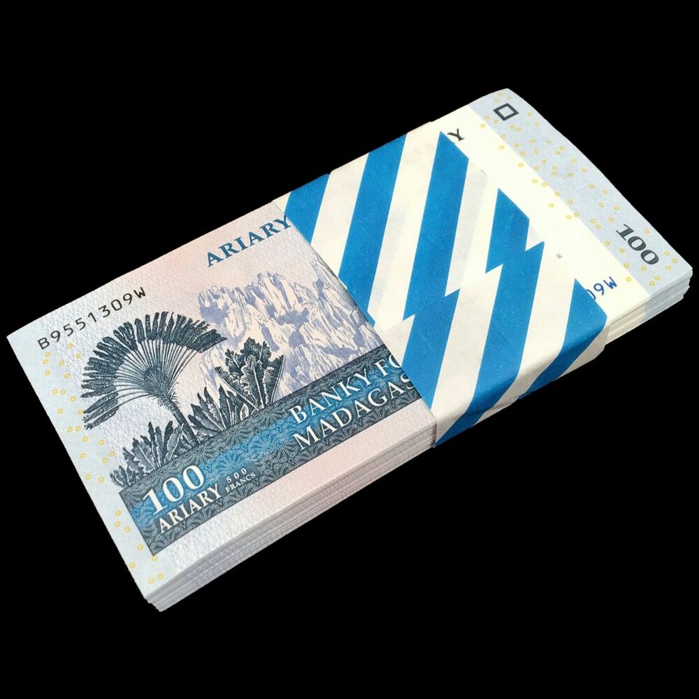 Madagascar - 100 Ariary 2004 - Pick 86 - Bundle 100 PCS