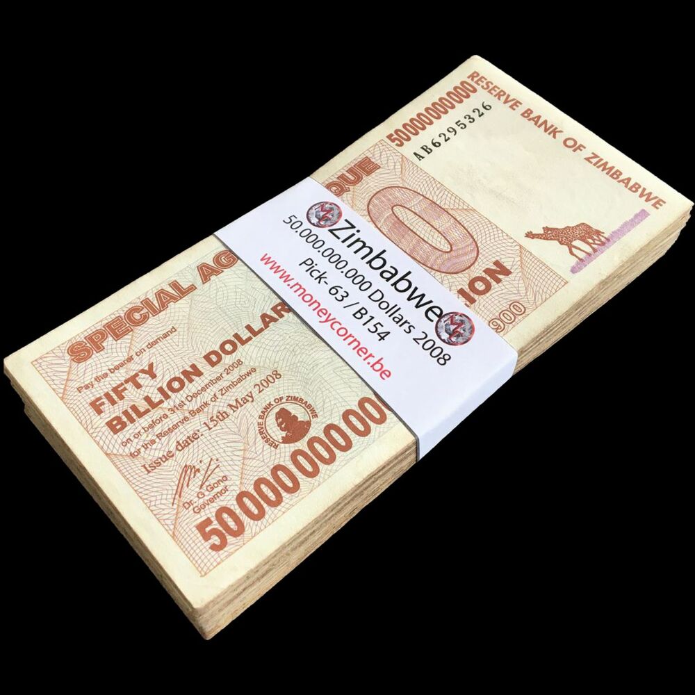 Zimbabwe - 50.000.000.000 Dollars 2008 - Pick- 63 / B154 - Bundle 100 PCS - USED (F,VF,XF)