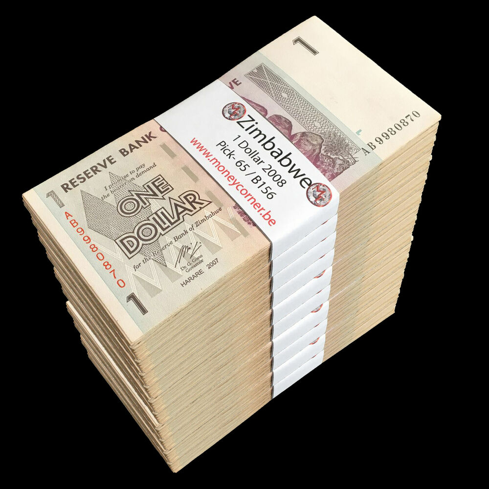 Zimbabwe - 1 Dollar 2008 - Pick- 65 / B156 - Brick 1000 PCS - USED ( F,VF,XF) - Brick 1000 PCS