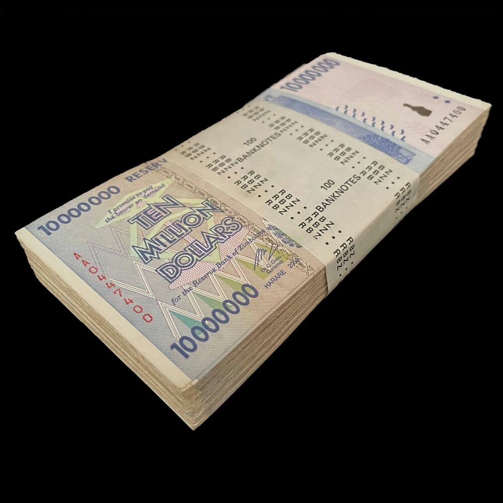 Zimbabwe - 10.000.000 Dollars 2008 - Pick- 78 / B169 - Bundle 100 PCS - USED (F, VF, XF)