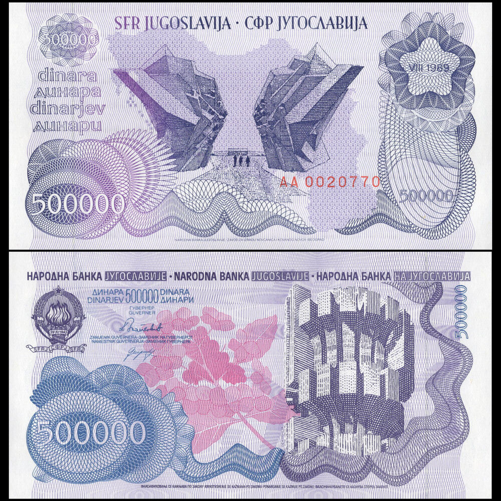 Yugoslavia - 500.000 Dinara 1989 - Pick 98 - Set 10 PCS