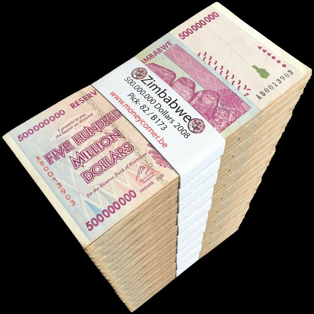 Zimbabwe - 500.000.000 Dollars 2008 - Pick- 82 / B173 - Brick 1000 PCS - USED (Fine, VF, XF) - Brick 1000 PCS