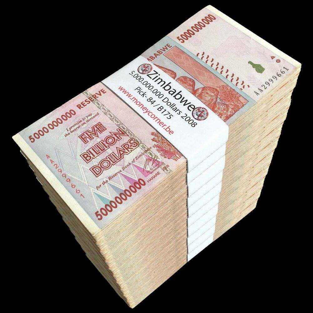 Zimbabwe - 5.000.000.000 Dollars 2008 - Pick- 84 / B175 - Brick 1000 PCS - USED (F, VF, XF) - Brick 1000 PCS