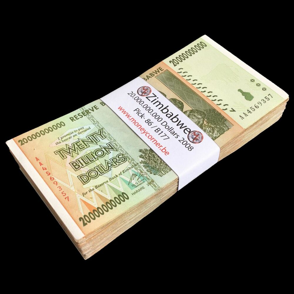 Zimbabwe - 20.000.000.000 Dollars 2008 - Pick- 86 / B177 - Bundle 100 PCS - USED (F, VF, XF)