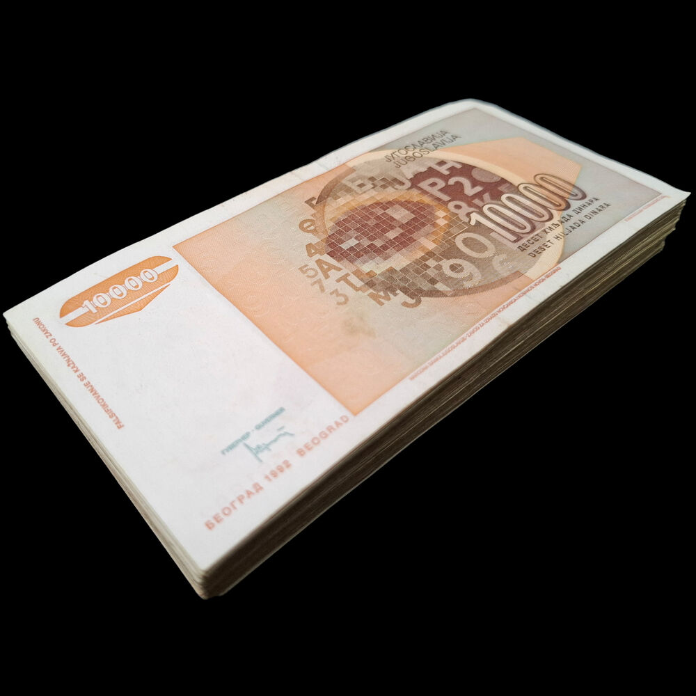 Yugoslavia - 10.000 Dinara 1992 - Pick # 116 - USED (F,VF,XF) - Bundle 100 PCS