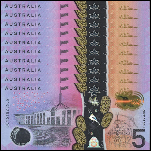 Australia - 5 Dollars 2016 - Pick # 62 - Set 10 PCS