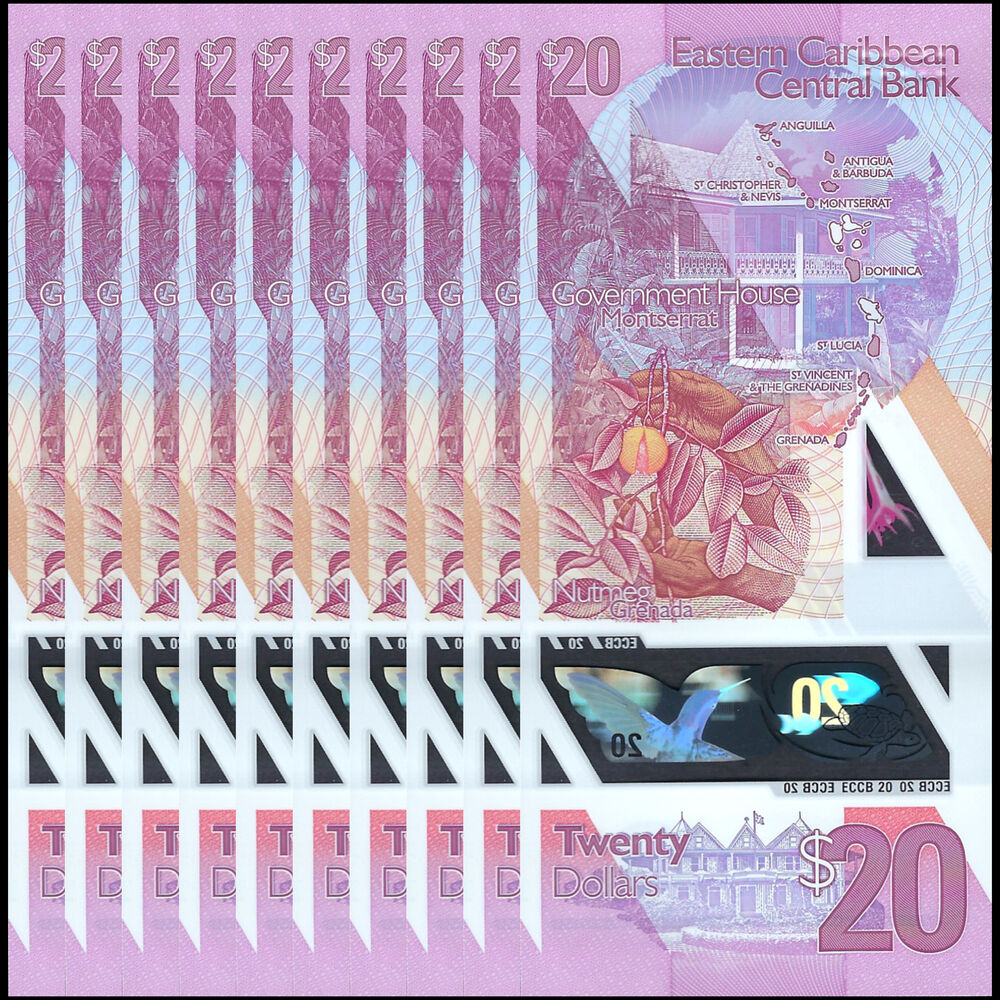 East Caribbean States - 20 Dollars 2019 - Pick # 57 - Set 10 PCS
