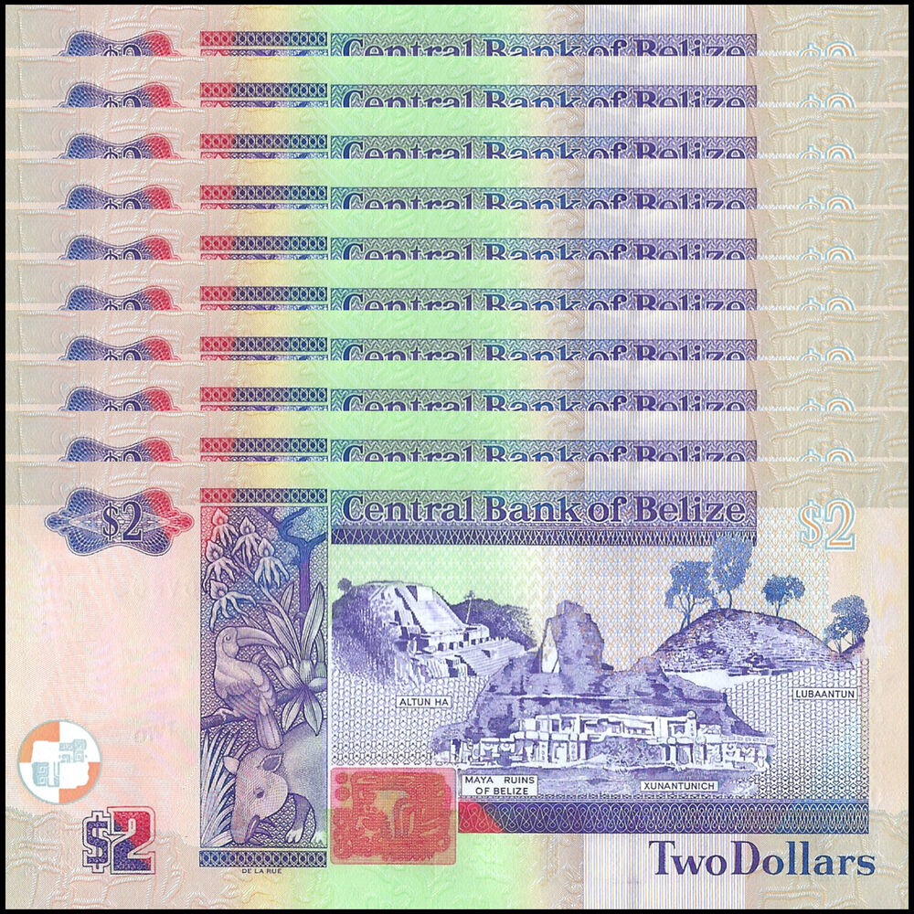 Belize - 2 Dollars 2021 - Pick- 66g / B324g - Set 10 PCS
