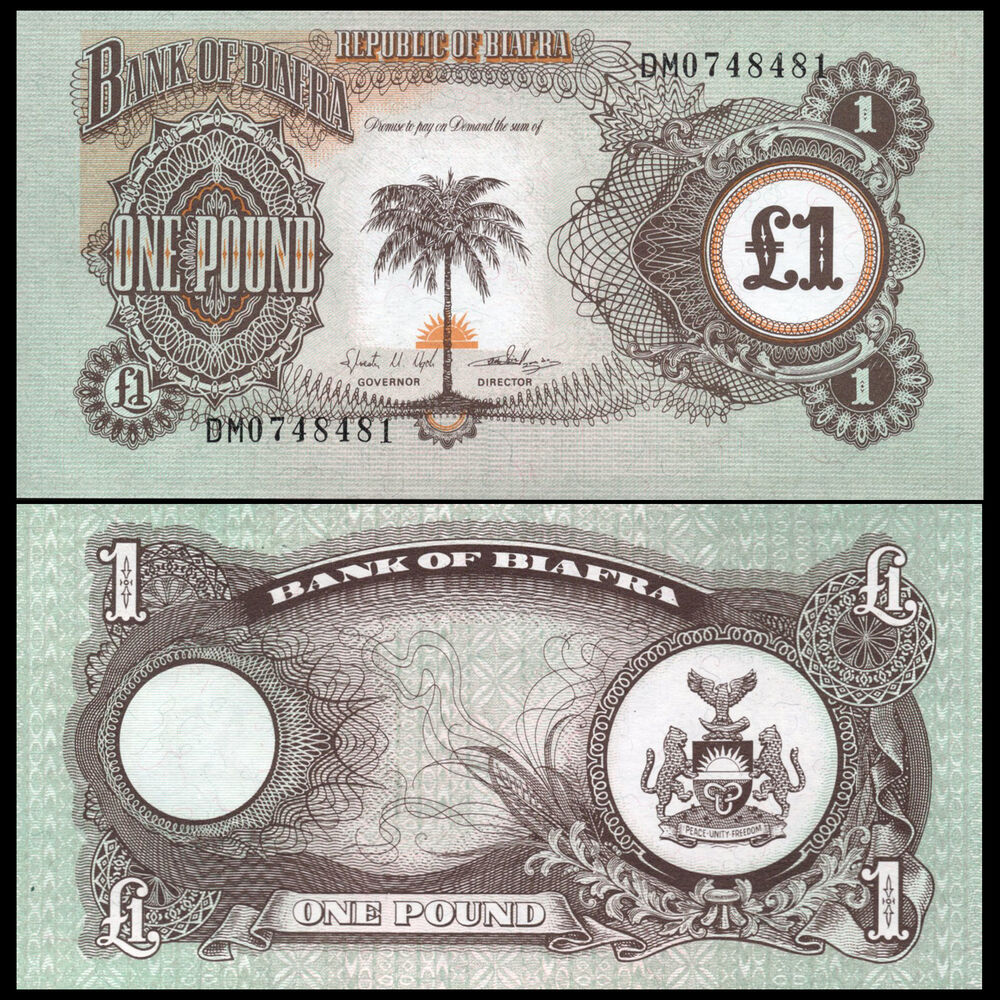 Biafra -  1 Pound 1969 - Pick # 5a - Set 10 PCS