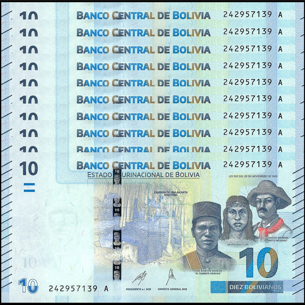 Bolivia - 10 Bolivianos 2024 - Pick- NEW / B417b  - Set 10 PCS