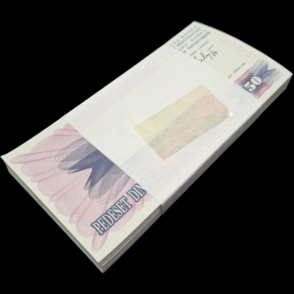 Bosnia and Herzegovina -  50 Dinara 1992 - Pick # 12 - Bundle 100 PCS