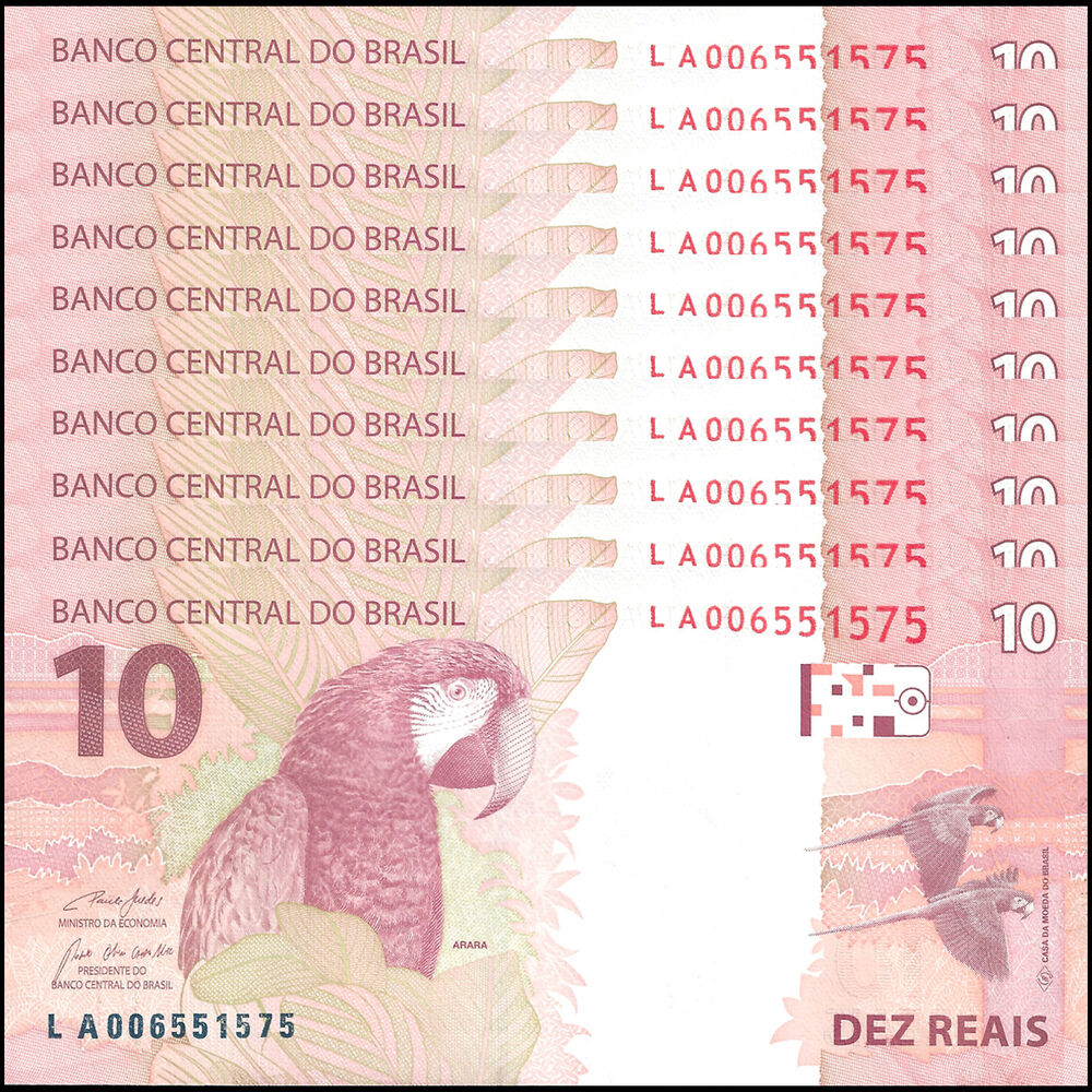 Brazil - 10 Reais 2022 - Pick- 254e / B876e - Set 10 PCS