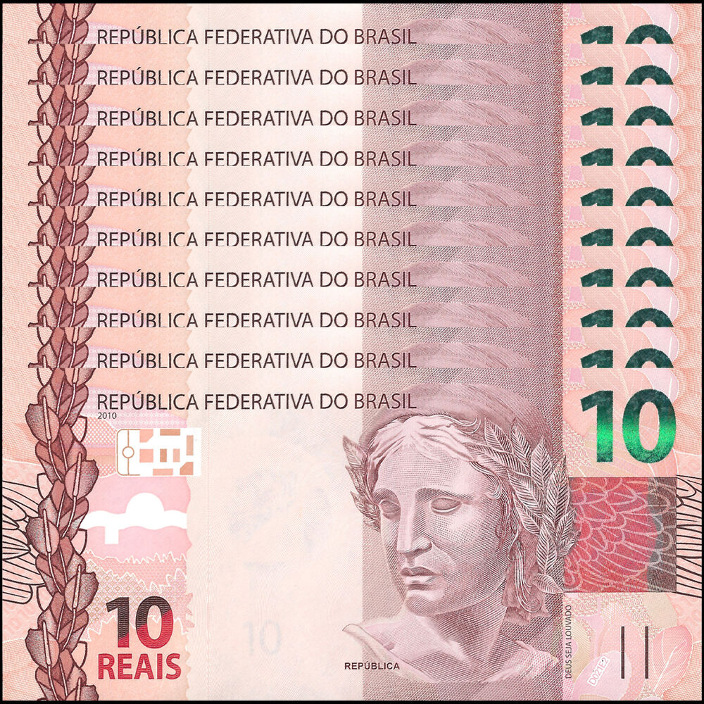 Brazil -  10 Reais 2010 - Pick # 254f - Set 10 PCS