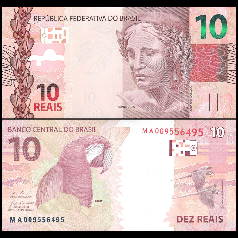 Brazil -  10 Reais 2010 - Pick # 254f - Set 10 PCS
