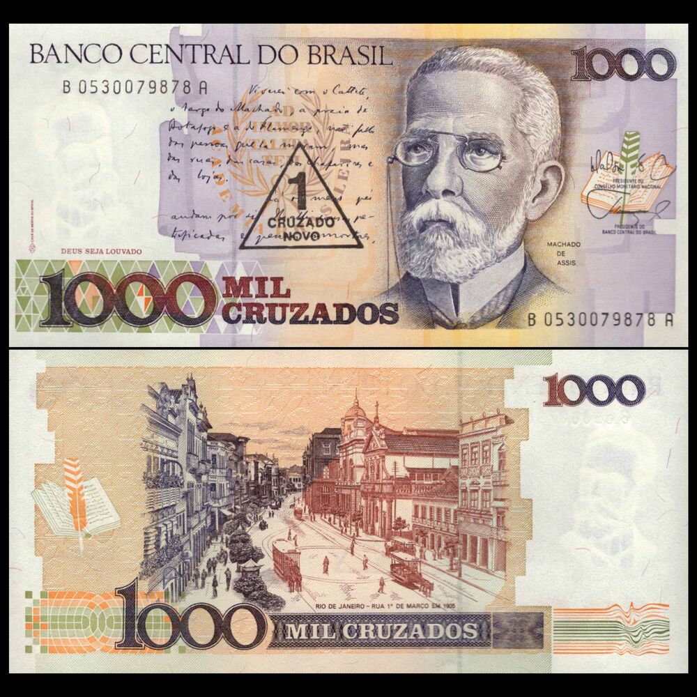 Brazil -  1 Cruzado Novo 1989 - PIck # 216b - Set 10 PCS