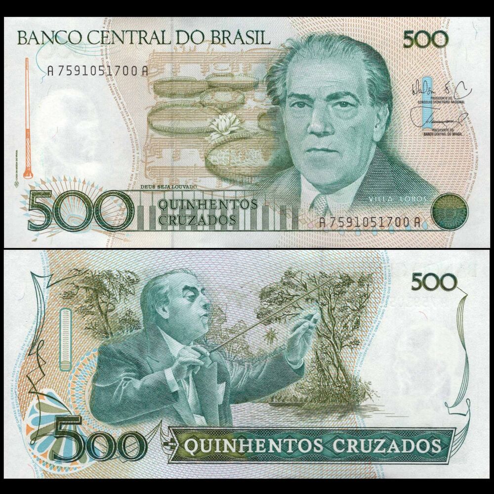 Brazil -  500 Cruzados 1988 - Pick # 212d - COMMEMORATIVE - Set 10 PCS