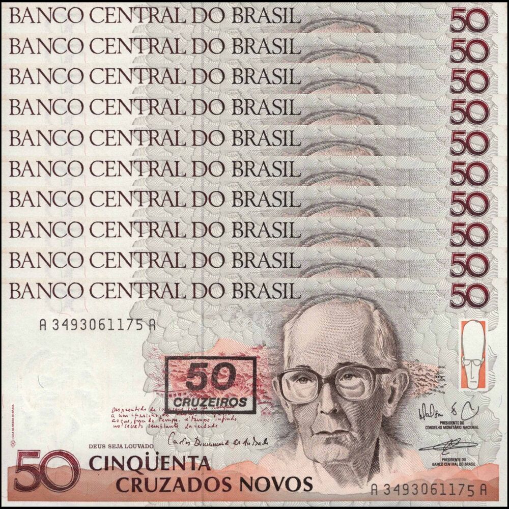 Brazil -  50 Cruzeiros 1990 - Pick # 223 - Set 10 PCS