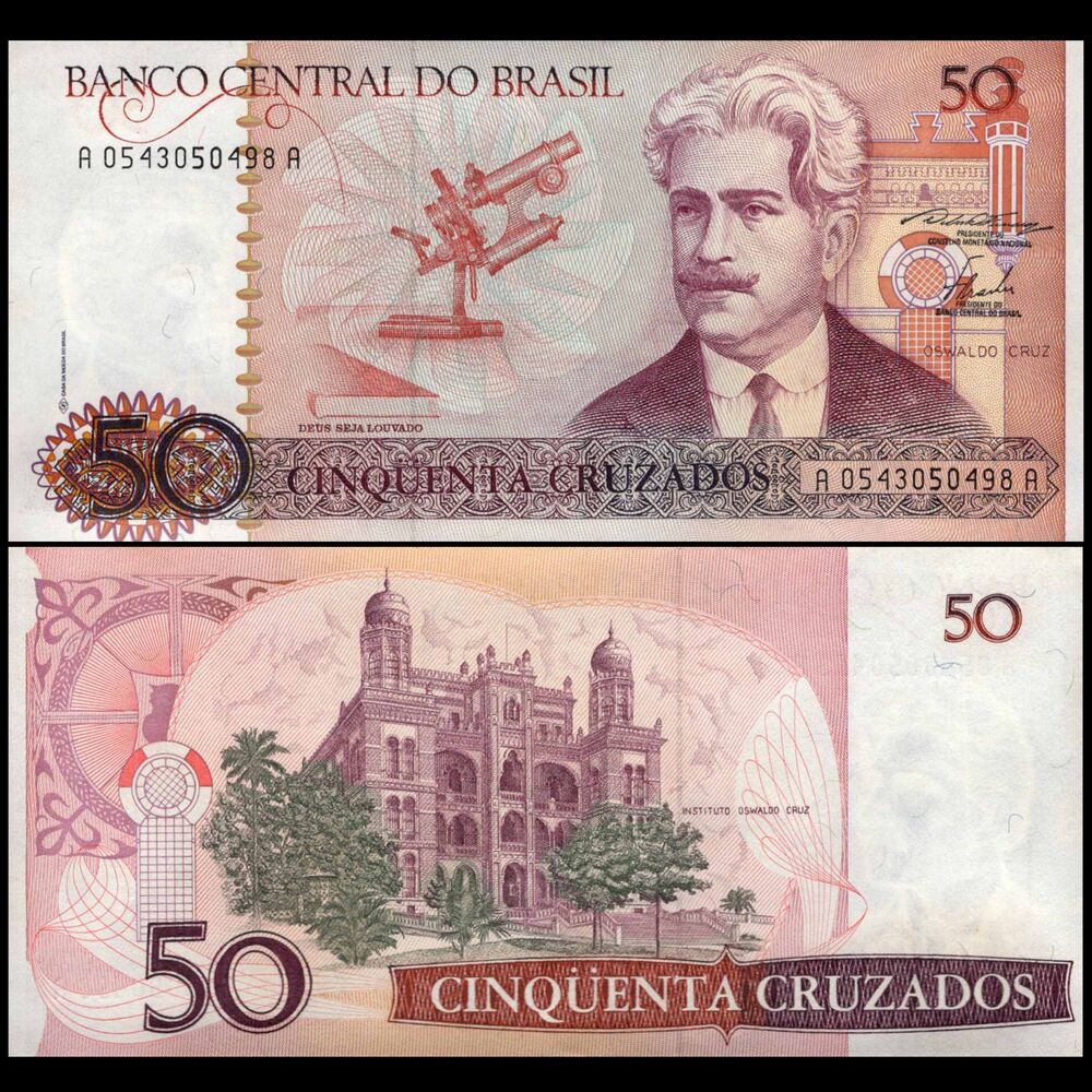Brazil -  50 Cruzados 1986 - Pick # 210a - Set 10 PCS