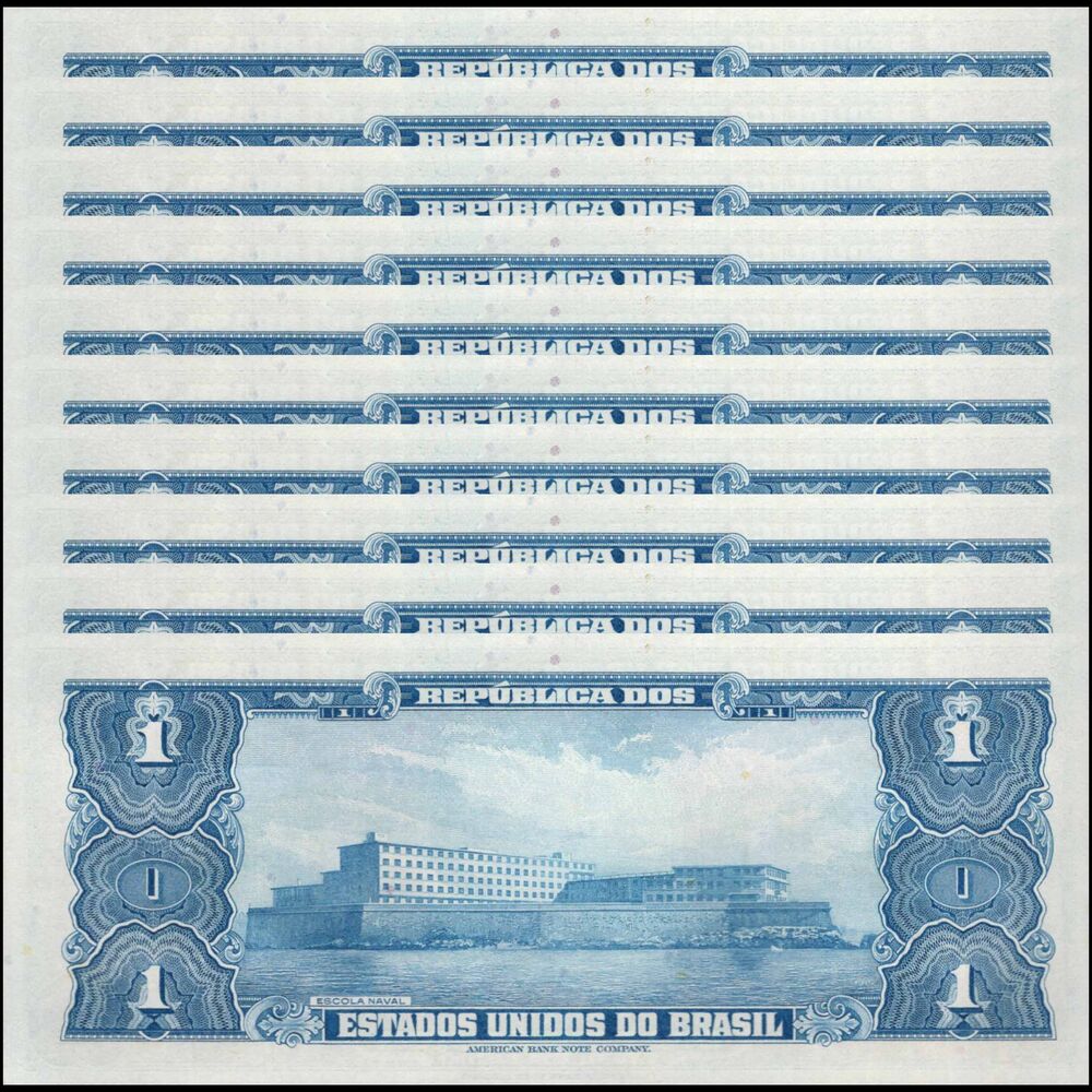 Brazil -  1 Cruzeiro 1954 - Pick # 150c - Set 10 PCS