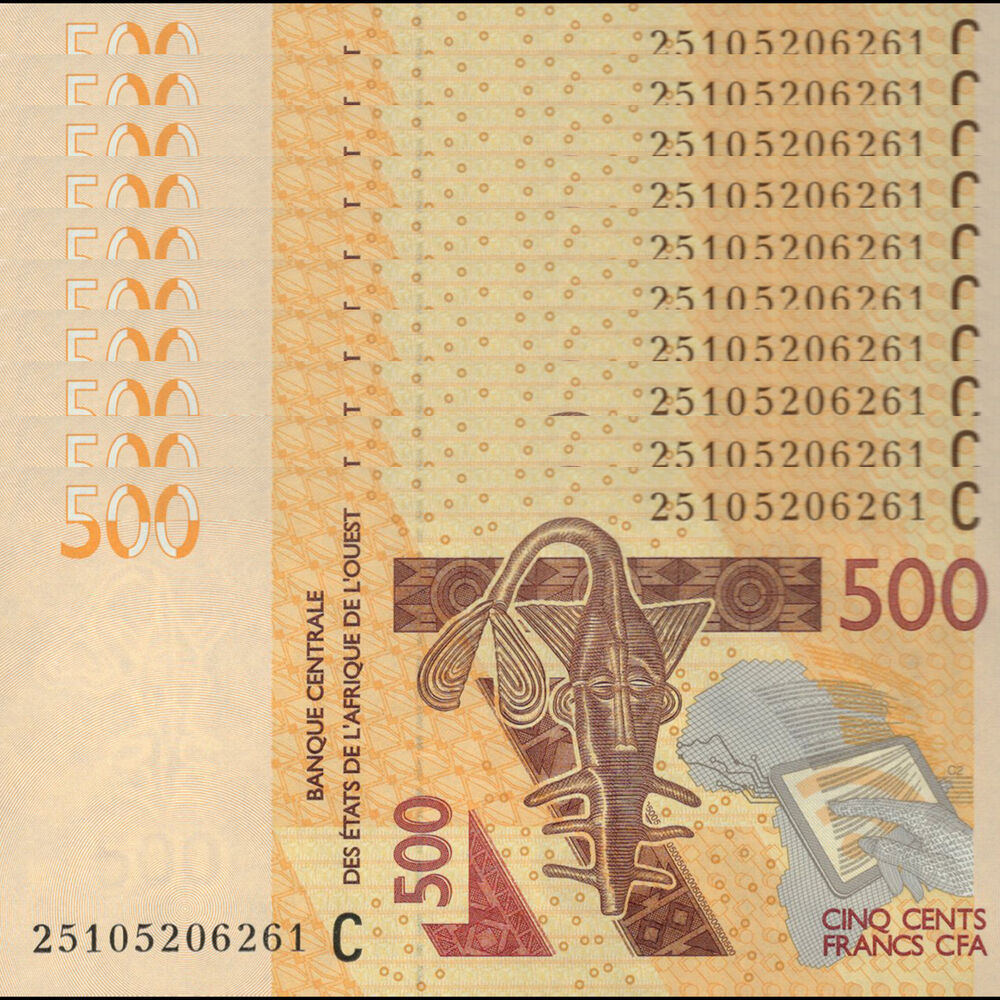 West African States -  Burkina Faso - 500 Francs 2025 - Pick # NEW - Set 10 PCS